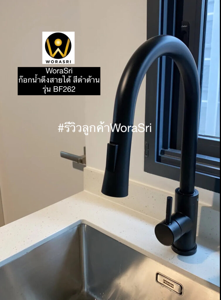 Customer review WoraSri BF262 pull out black faucet