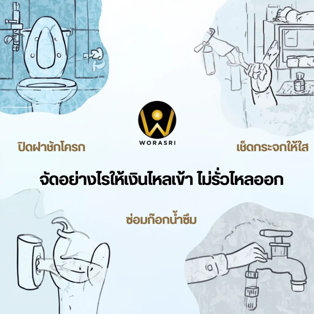 เทคนิคฮวงจุ้ยห้องน้ำเงินไม่รั่วไหลด้วยการปิดฝาชักโครกและประตูห้องน้ำ