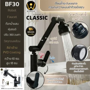 ก๊อกผสมหมุน360องศาสีดำ BF30 Black Robot Hot & Cold Basin Faucet