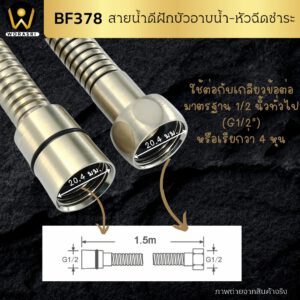 BF378 Brushed Light Gold Shower Hose 4