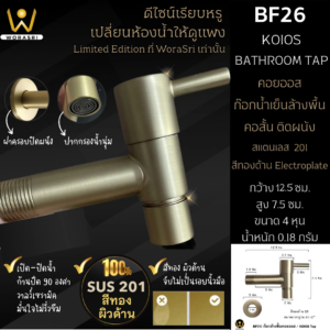 ก๊อกล้างพื้นห้องน้ำสีทอง Floor Faucet BF26