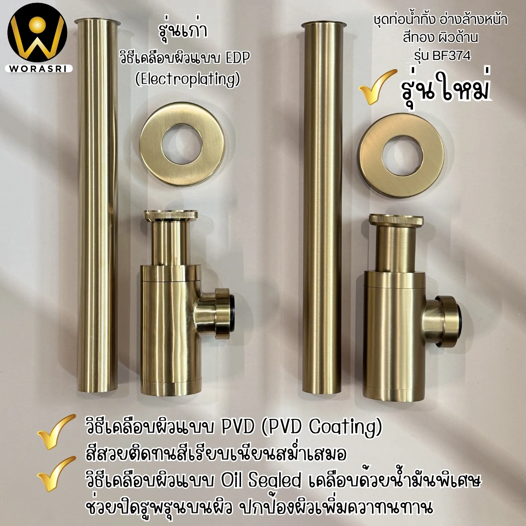 ท่อน้ำทิ้งอ่างล้างหน้าสีเทาดำ Gun Gray P trap BF3742 - Image 15