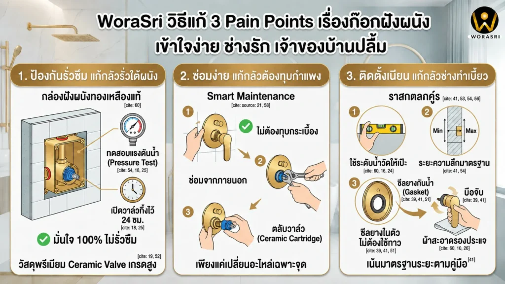 Pain point ก๊อกฝังผนัง