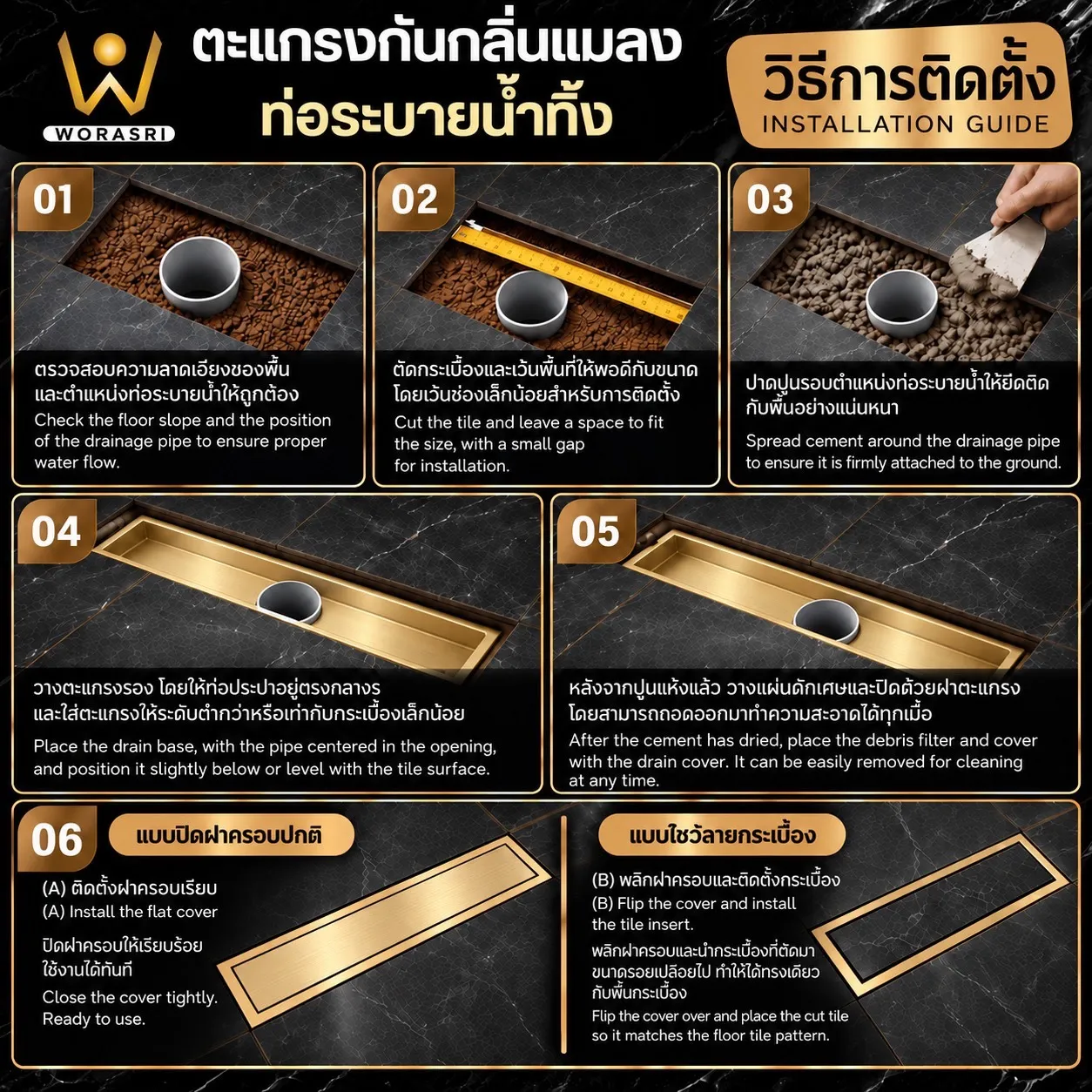 ตะแกรงระบายน้ำทิ้งกันกลิ่นแมลง Floor Drain BF38 SERIES - Image 3